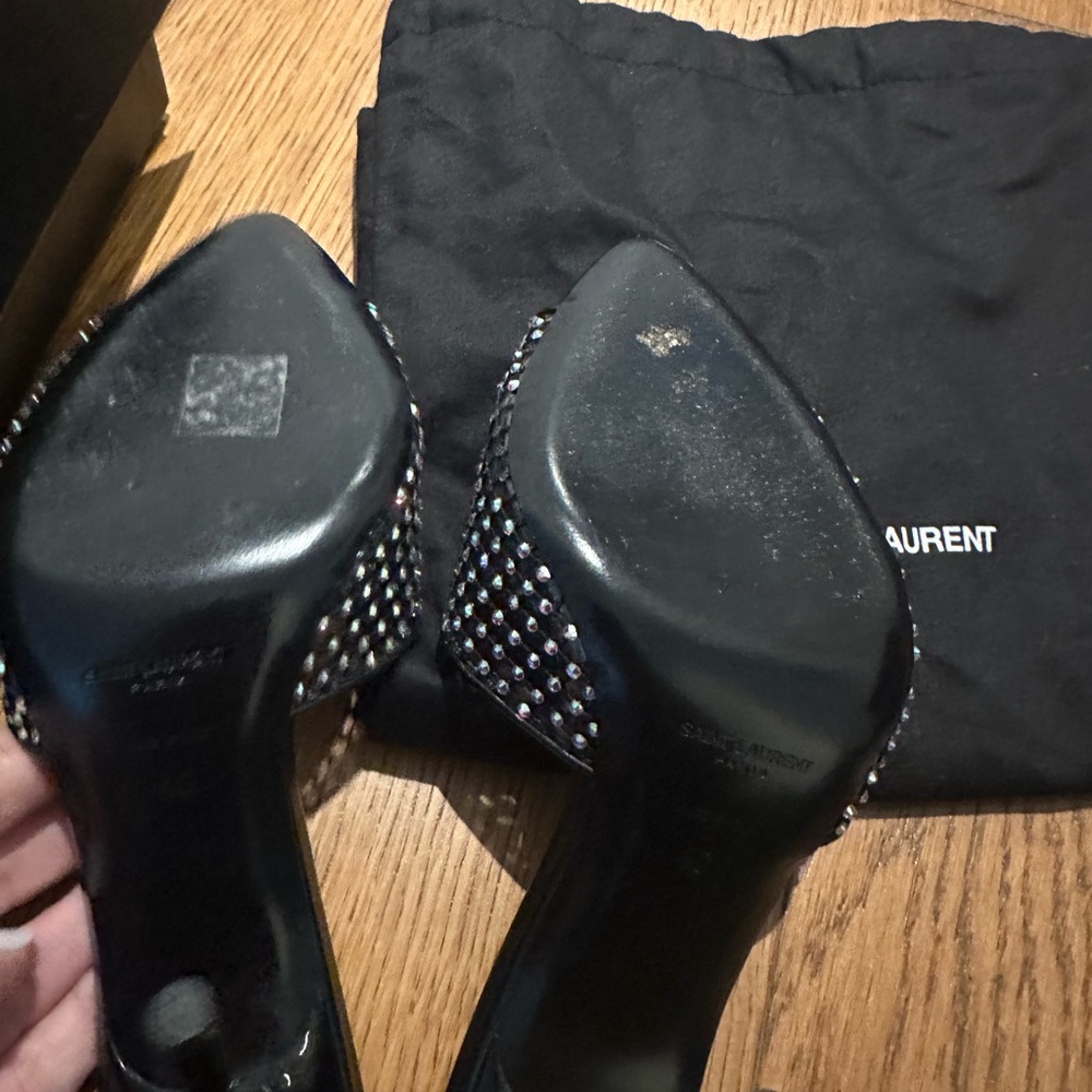 Saint Laurent Nero crystal Disco mule sandal - Picture 3 of 5